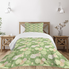 Pastel Abstract Blossoms Bedspread Set