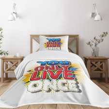 Cartoon Style Life Message Bedspread Set