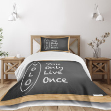 Life Words on Chalkboard Bedspread Set