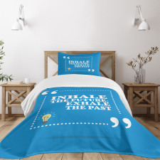 Wisdom Words Blue Bedspread Set