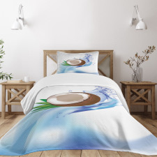 Broken Coconut and Leaves Bedspread Set