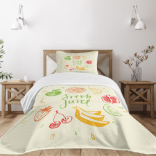 Pomegranate Peach Lime Bedspread Set