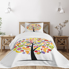 Vegetarian Tree Avocado Bedspread Set