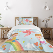 Children on Rainbow Bedspread Set