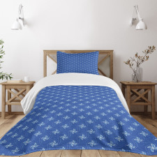 Blue Energy Pattern Bedspread Set