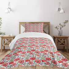 Poppy Blossoms Garden Bedspread Set