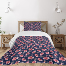 Vibrant Tropical Blooms Bedspread Set