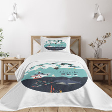 I Love the Sea Words Bedspread Set