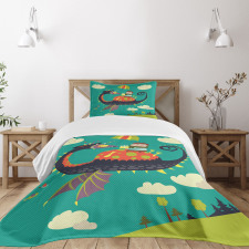 Fantasy Dragon Rider Bedspread Set