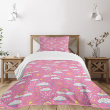 3 Color Rainbow Bedspread Set