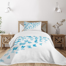 Butterfly Flock Bedspread Set