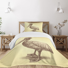 Sketchy Pelican Bedspread Set