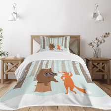 Bear with Accordion Fox Bedspread Set