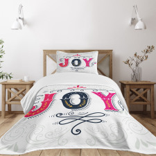 Retro Style Calligraphy Art Bedspread Set