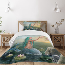 Mermaid and Magnolias Bedspread Set