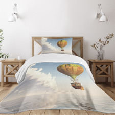 Striped Hot Air Balloon Bedspread Set