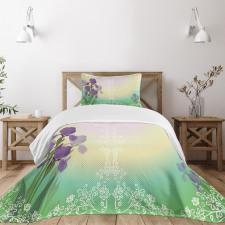 Blossoming Iris Bridal Bedspread Set