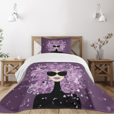 Woman Hearted Hairstyle Bedspread Set