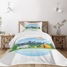 Forest Camping Summer Bedspread Set