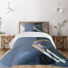 20s Style Flapper Lady Bedspread Set