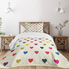 Distressed Hearts Love Bedspread Set