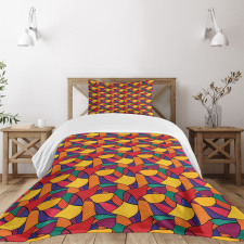 Vivid Mosaic and Waves Bedspread Set
