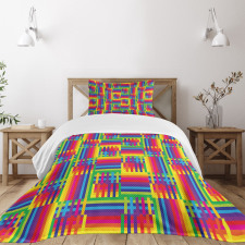 Striped Mosaic Bedspread Set