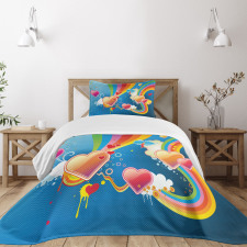 Funky Hearts Bedspread Set