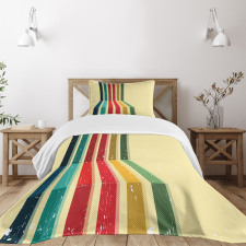 Vintage Colorful Strips Bedspread Set