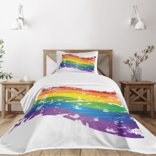 Gay Pride Flag Bedspread Set