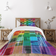 Plaid Art Pattern Bedspread Set
