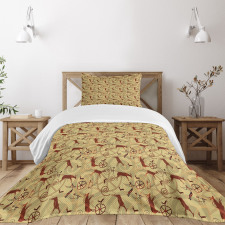 Prehistoric Art Bedspread Set