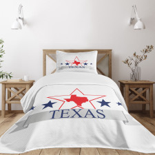 American Map Pattern Bedspread Set