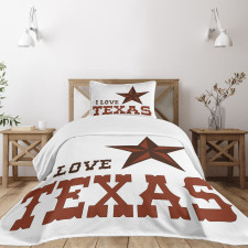 Western Motif Words Bedspread Set