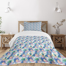 Hawaiian Summer Plants Bedspread Set