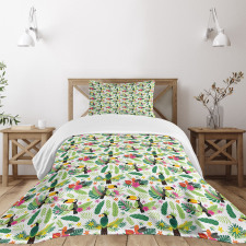 Jungle Flora and Fauna Bedspread Set