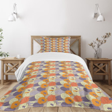 Retro Poppy Blossoms Bedspread Set