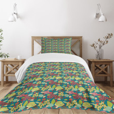 Colorful Bedding Plants Bedspread Set