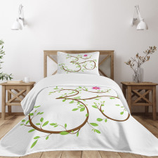 Mystical Symbol Leaves Bedspread Set