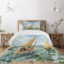 Sailing Wavy Sea Bedspread Set