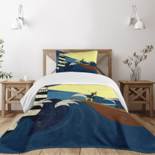 Grunge Sea Storm Bedspread Set