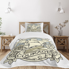 Ship Ornament Art Bedspread Set