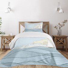 Doodle Style Ocean Bedspread Set