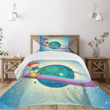 Skating Planet Ring Bedspread Set