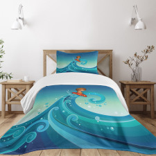 Surfing Baby Waves Bedspread Set