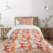 Retro Orchid Bouquet Bedspread Set