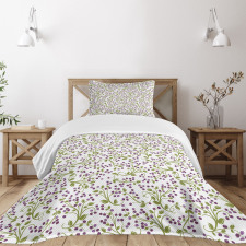 Green Leaves Berries Bedspread Set