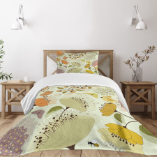 Flowers Birds Butterfly Bedspread Set