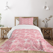 Peony Foliage Romantic Bedspread Set