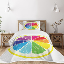 Rainbow Citrus Slice Bedspread Set
